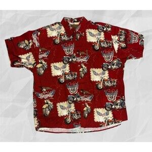 Clearwater Outfitters Motorcycles American Flag Print Short Sleeve Shirt sz XL